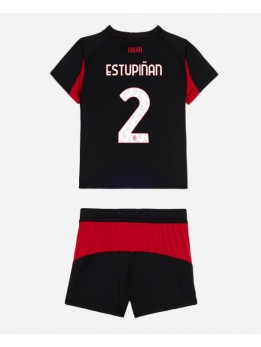 AC Milan Pervis Estupinan #2 Replika Hemmakläder Barn 2025-26 Kortärmad (+ byxor)